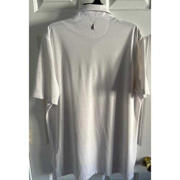 Men's Johnnie-O White Polo Shirt SS Polyester Size XL Longhorn **READ** - Picture 2 of 11